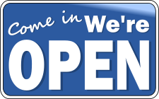 Sign indicating musuem is open today